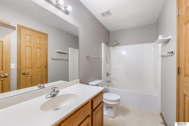 3015 N 144th Ter, Omaha, NE 68116 - full bathroom featuring toilet, vanity, bathtub / shower combination, and tile patterned floors