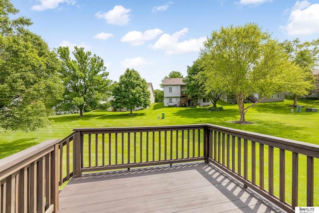 3015 N 144th Ter, Omaha, NE 68116 - wooden deck featuring a lawn