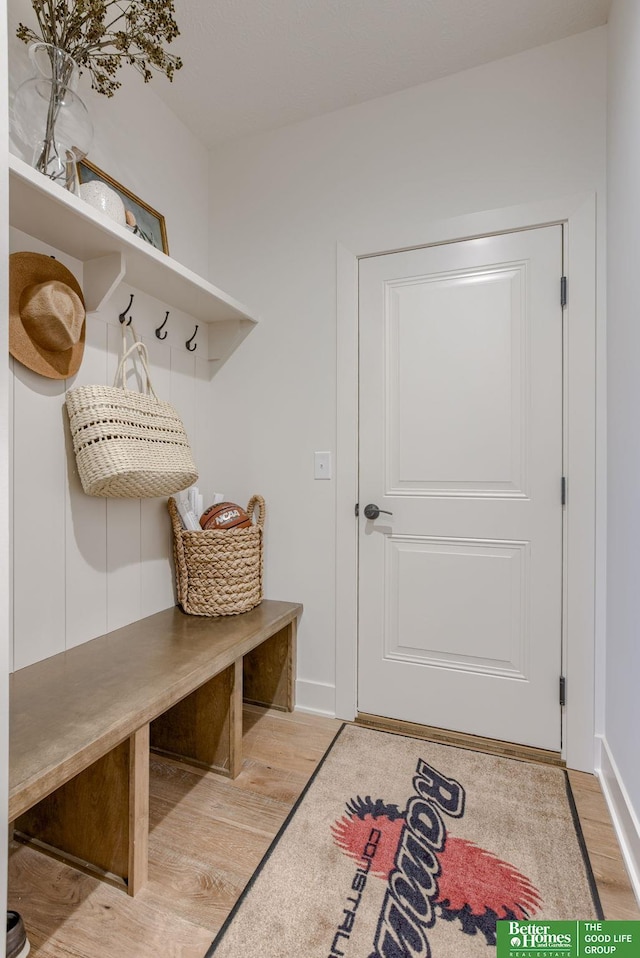 3639 S 218th Ave, Elkhorn, NE 68022 - mudroom featuring light wood-style flooring and baseboards