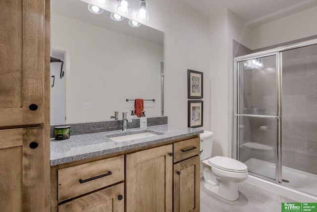 3639 S 218th Ave, Elkhorn, NE 68022 - full bathroom with toilet, vanity, and a stall shower