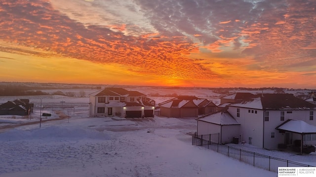 11065 N 171st St, Bennington, NE 68007 - snowy aerial view featuring a residential view