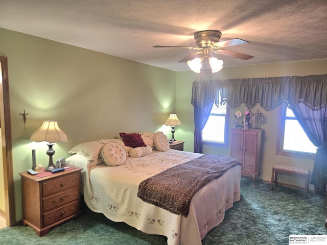 2205 Hidden Canyon Rd, Plattsmouth, NE 68048 - bedroom with dark carpet and a ceiling fan