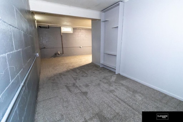 4518 Redick Ave, Omaha, NE 68152 - finished basement featuring concrete block wall and carpet floors