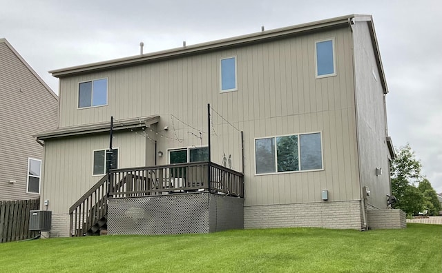 1609 N 208th St, Elkhorn, NE 68022 - back of house featuring a deck and central air condition unit