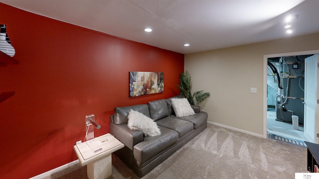 1609 N 208th St, Elkhorn, NE 68022 - living room with recessed lighting, carpet floors, and baseboards