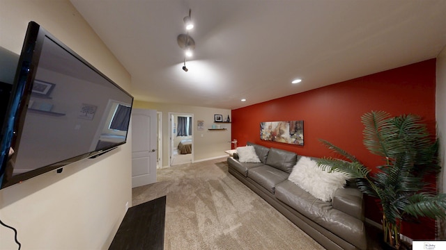 1609 N 208th St, Elkhorn, NE 68022 - living room featuring carpet floors and recessed lighting
