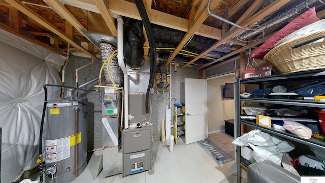1609 N 208th St, Elkhorn, NE 68022 - unfinished below grade area featuring gas water heater and heating unit