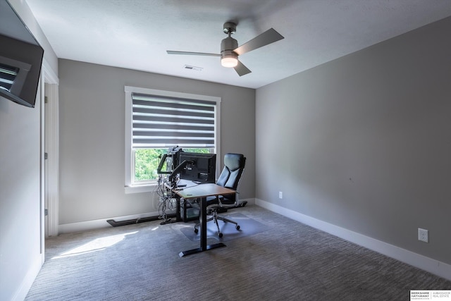 2203 N 188th Ave, Elkhorn, NE 68022 - carpeted office space featuring ceiling fan and baseboards