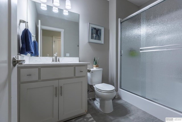 2203 N 188th Ave, Elkhorn, NE 68022 - full bathroom with toilet, a shower with door, and vanity