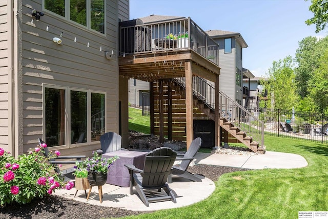 2203 N 188th Ave, Elkhorn, NE 68022 - rear view of house featuring stairway, a patio area, and a deck