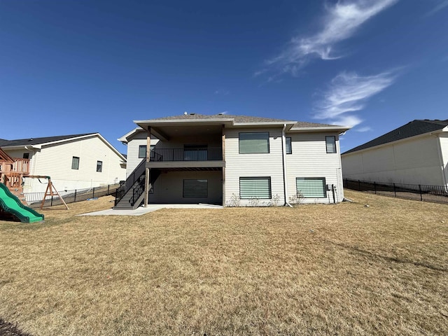 3938 S 207th St, Elkhorn, NE 68022 - back of property with stairway and a playground