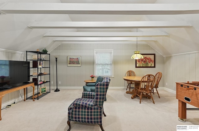 5119 Hamilton St, Omaha, NE 68132 - living room with carpet, baseboards, and wooden walls