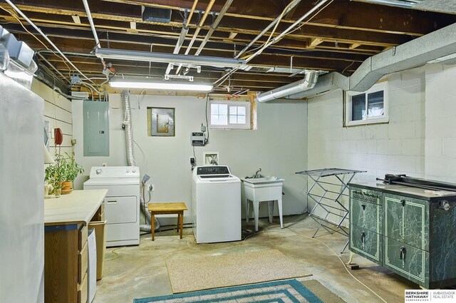 5119 Hamilton St, Omaha, NE 68132 - washroom with washer and dryer and electric panel