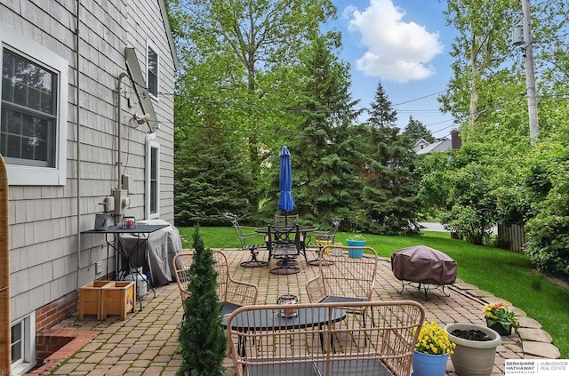 5119 Hamilton St, Omaha, NE 68132 - view of patio / terrace featuring outdoor dining area and grilling area