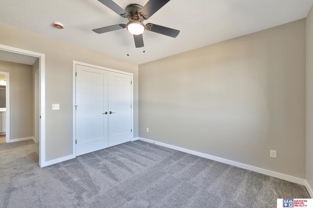 350 N 105th St, Lincoln, NE 68527 - unfurnished bedroom featuring carpet flooring, baseboards, and a ceiling fan