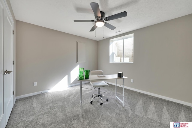 350 N 105th St, Lincoln, NE 68527 - carpeted home office featuring a ceiling fan and baseboards
