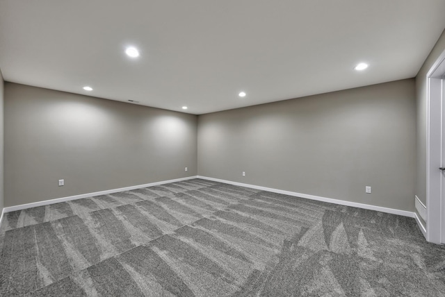 350 N 105th St, Lincoln, NE 68527 - spare room featuring dark colored carpet, recessed lighting, and baseboards