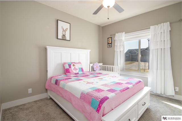 7316 Gerald Ave, Lincoln, NE 68516 - bedroom with light carpet and ceiling fan