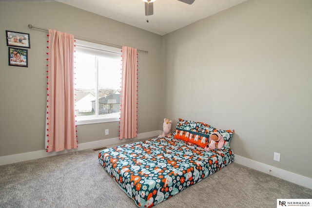 7316 Gerald Ave, Lincoln, NE 68516 - bedroom with carpet floors, baseboards, and a ceiling fan