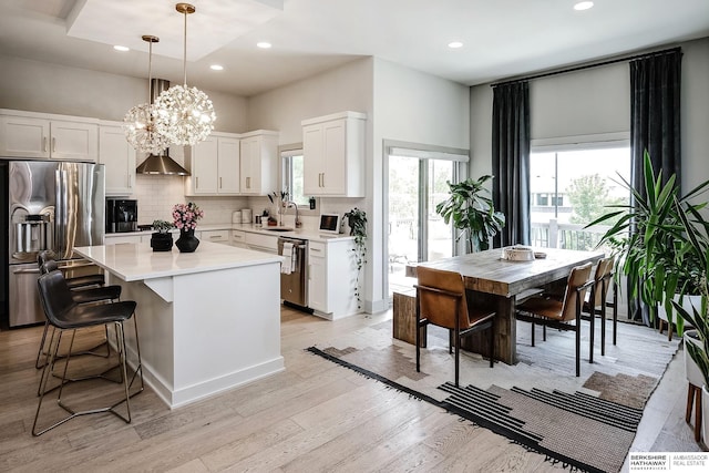 1611 S 208th St, Omaha, NE 68022 - kitchen featuring stainless steel appliances, a sink, a kitchen island, backsplash, and recessed lighting