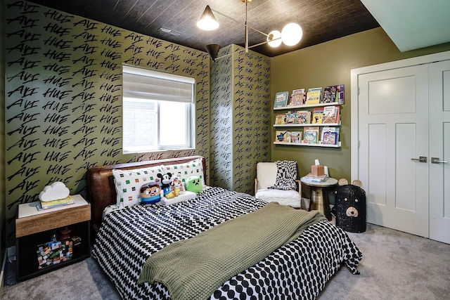 1611 S 208th St, Omaha, NE 68022 - bedroom with carpet and wallpapered walls