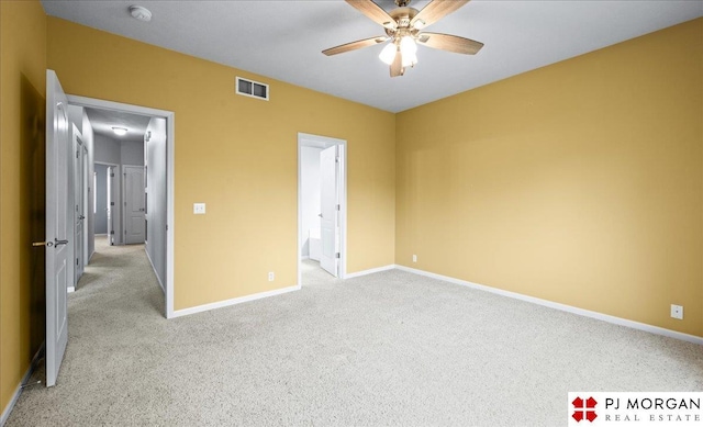 6713 N 148th St, Omaha, NE 68116 - unfurnished bedroom with light carpet, ensuite bath, and ceiling fan
