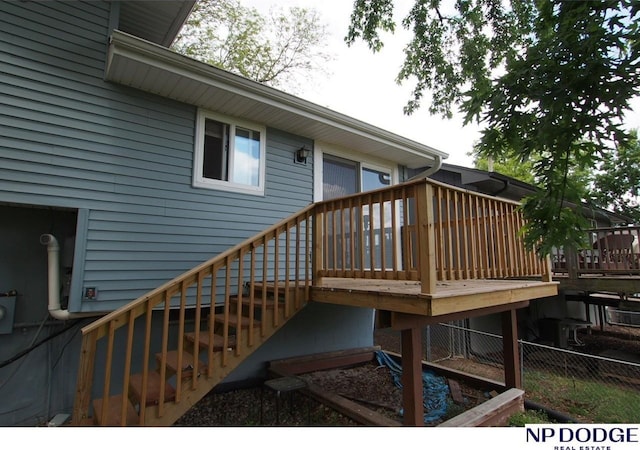 5807 S 136th St, Omaha, NE 68137 - wooden deck featuring stairway