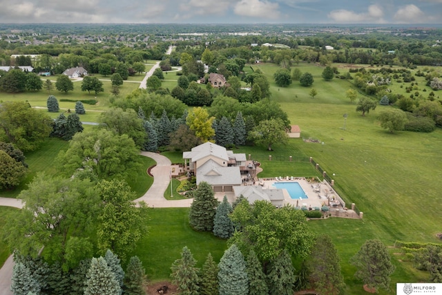 4725 S 184th Plz, Omaha, NE 68135 - drone / aerial view of a pool and a tree filled landscape