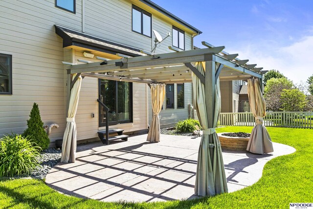 19677 Lamont St, Omaha, NE 68130 - back of house with a patio area and a pergola