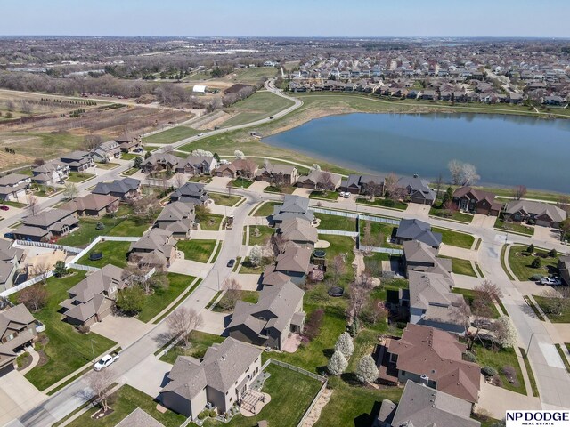 19677 Lamont St, Omaha, NE 68130 - aerial view of property and surrounding area featuring a nearby body of water and nearby suburban area