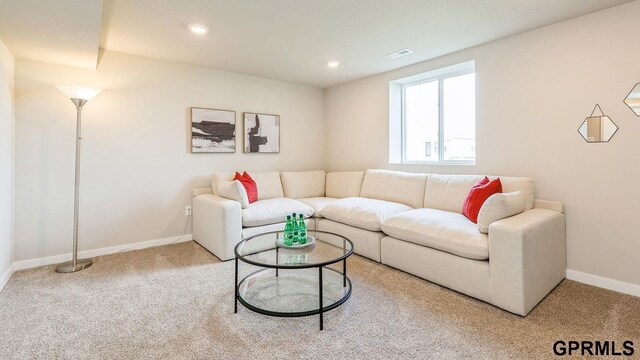 8514 S 184th Ave, Gretna, NE 68136 - living area featuring carpet floors, baseboards, and recessed lighting