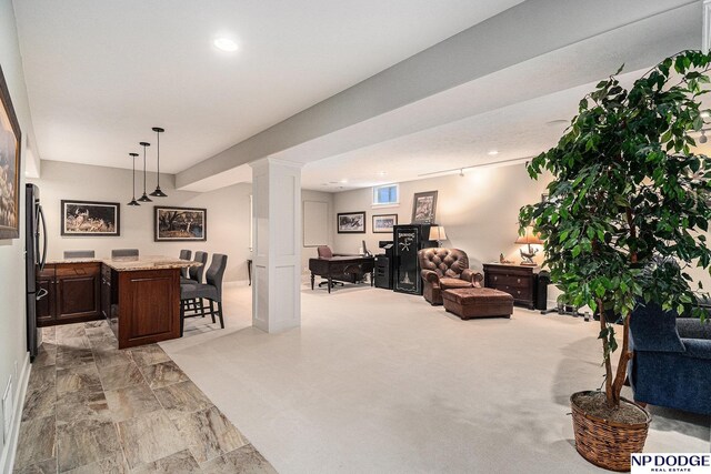 7409 N 160th St, Bennington, NE 68007 - living room featuring recessed lighting