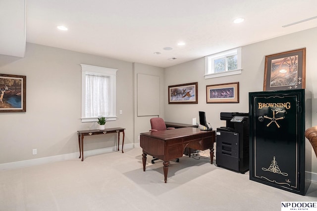7409 N 160th St, Bennington, NE 68007 - carpeted home office with recessed lighting and baseboards