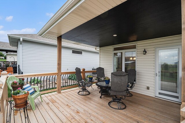 7409 N 160th St, Bennington, NE 68007 - deck featuring outdoor dining area