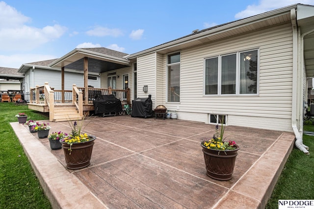 7409 N 160th St, Bennington, NE 68007 - view of patio / terrace with a deck and area for grilling