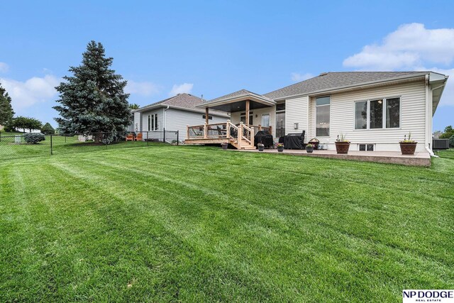 7409 N 160th St, Bennington, NE 68007 - back of house featuring a deck, a patio area, and cooling unit