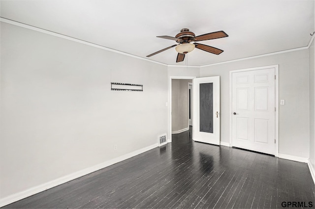3519 N 53rd St, Omaha, NE 68104 - unfurnished room with ceiling fan, baseboards, wood finished floors, and ornamental molding