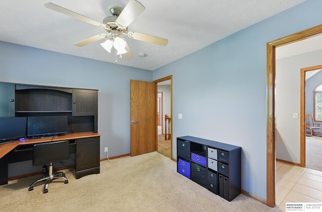 17616 Englewood St, Omaha, NE 68135 - office featuring light carpet, ceiling fan, and baseboards