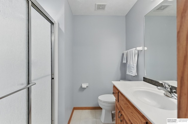 17616 Englewood St, Omaha, NE 68135 - full bath with toilet, vanity, baseboards, an enclosed shower, and tile patterned flooring