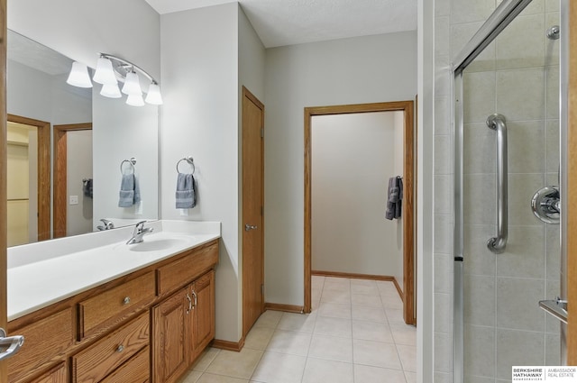 17616 Englewood St, Omaha, NE 68135 - bathroom featuring vanity, a shower stall, and tile patterned flooring