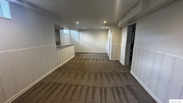 5218 Boyd St, Omaha, NE 68104 - hall featuring carpet and wainscoting