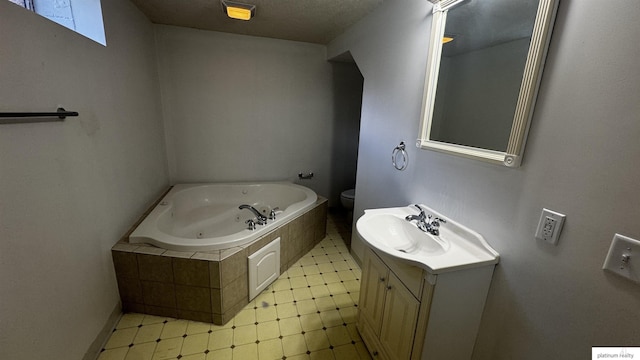 5218 Boyd St, Omaha, NE 68104 - bathroom with a tub with jets, vanity, and toilet