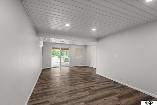 3003 Sheridan Rd, Bellevue, NE 68123 - empty room with baseboards, dark wood-style flooring, and recessed lighting