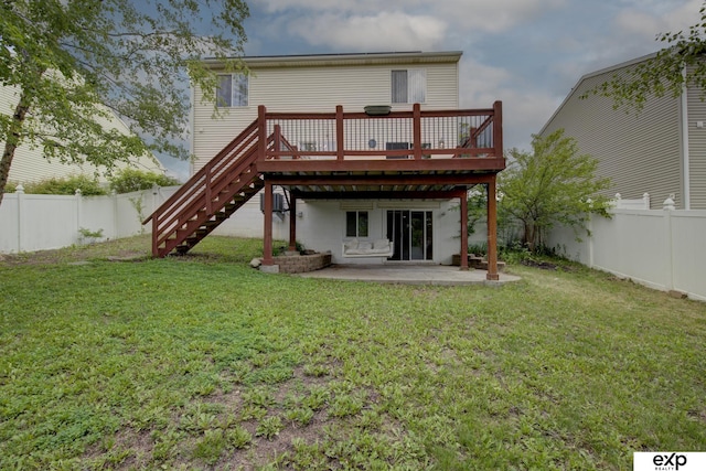 3003 Sheridan Rd, Bellevue, NE 68123 - rear view of property with a deck, a patio, and stairway