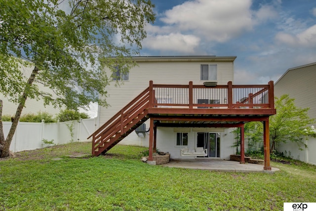 3003 Sheridan Rd, Bellevue, NE 68123 - rear view of property with a deck, a patio, and stairway