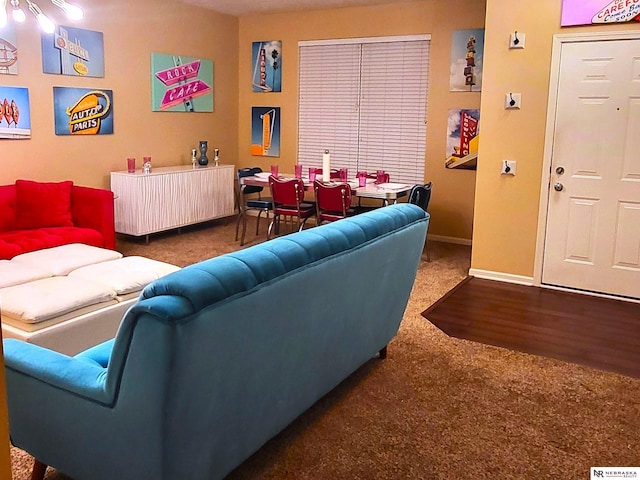 16228 Virginia St, Omaha, NE 68136 - living room featuring carpet and baseboards