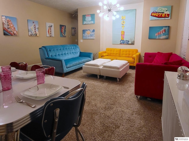 16228 Virginia St, Omaha, NE 68136 - living room with a chandelier and carpet flooring