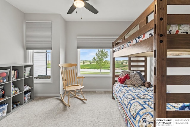 10317 S 191st Ave, Omaha, NE 68136 - carpeted bedroom with baseboards and ceiling fan