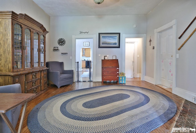 429 N 4th St, Tecumseh, NE 68450 - living area featuring wood finished floors and baseboards