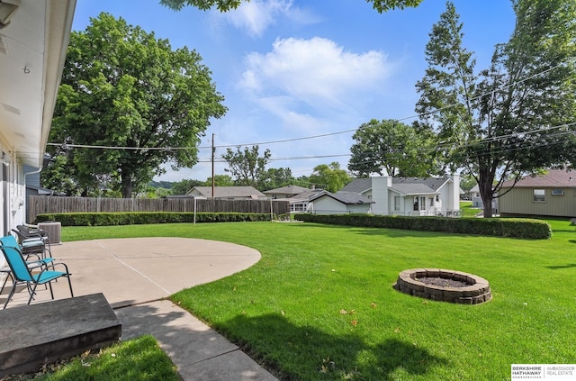6641 S 85th St, Ralston, NE 68127 - view of yard featuring a patio and a fire pit